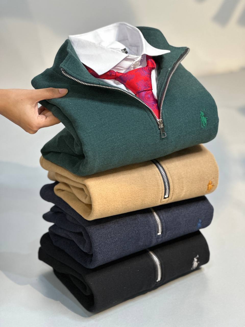 بلوز سلانیک نیم زیپ مردانه POLO